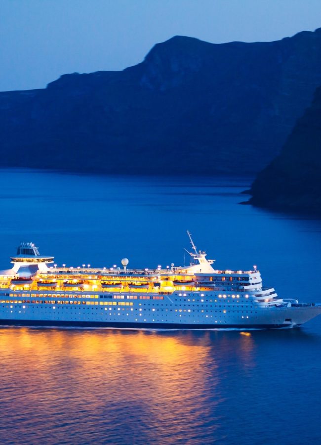 Luxury Cruise Ship at Sunset